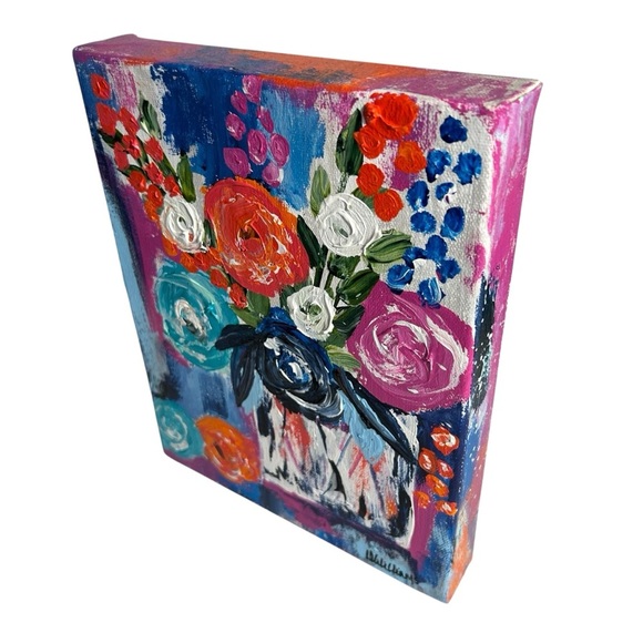 Original Artwork Abstract Blooms Impressionism 8 x 10” - Picture 6 of 15